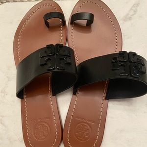 Tory Burch Sandal; Black Genuine Leather Sole